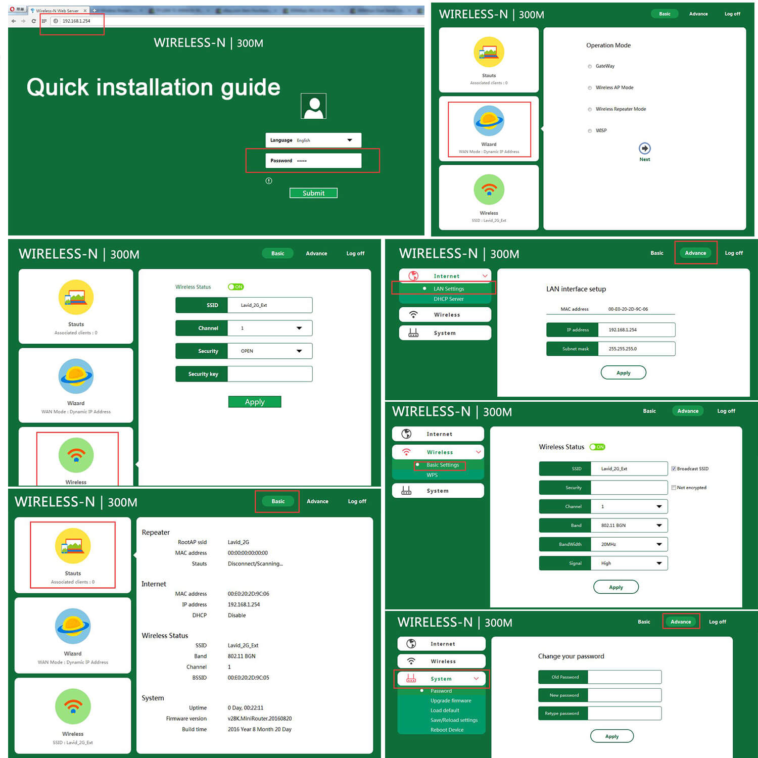 Technical specifications of WiFi extender including frequency and ports.