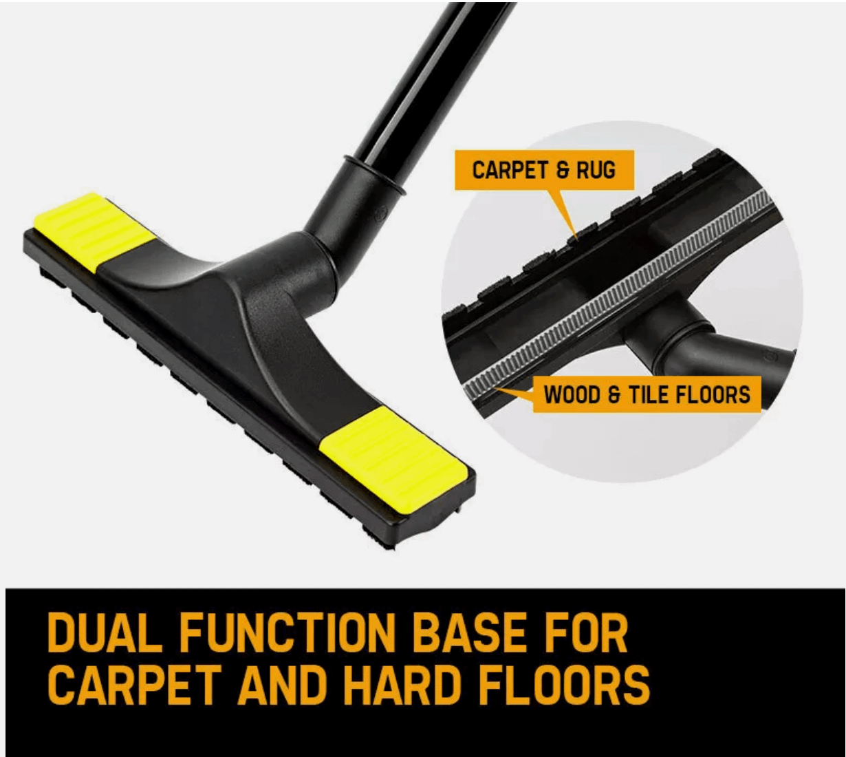 Vacuum cleaner nozzle attachments for carpets and hard floors