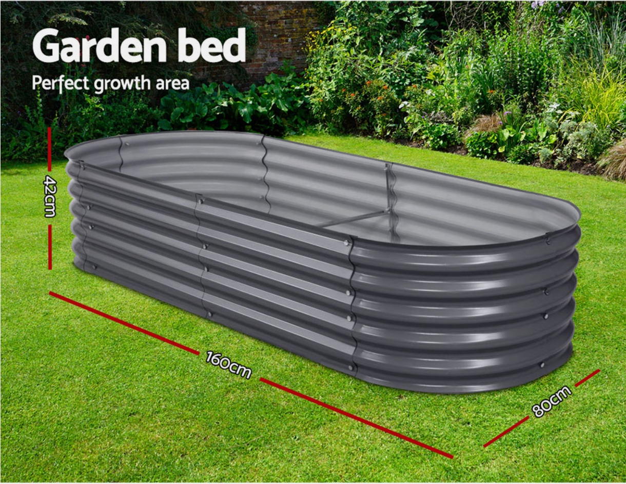 Large rectangular raised garden bed for backyard use