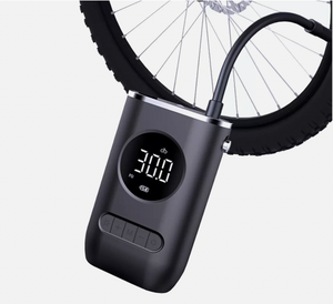 Compact cordless air pump with neck strap and digital LCD screen image 2