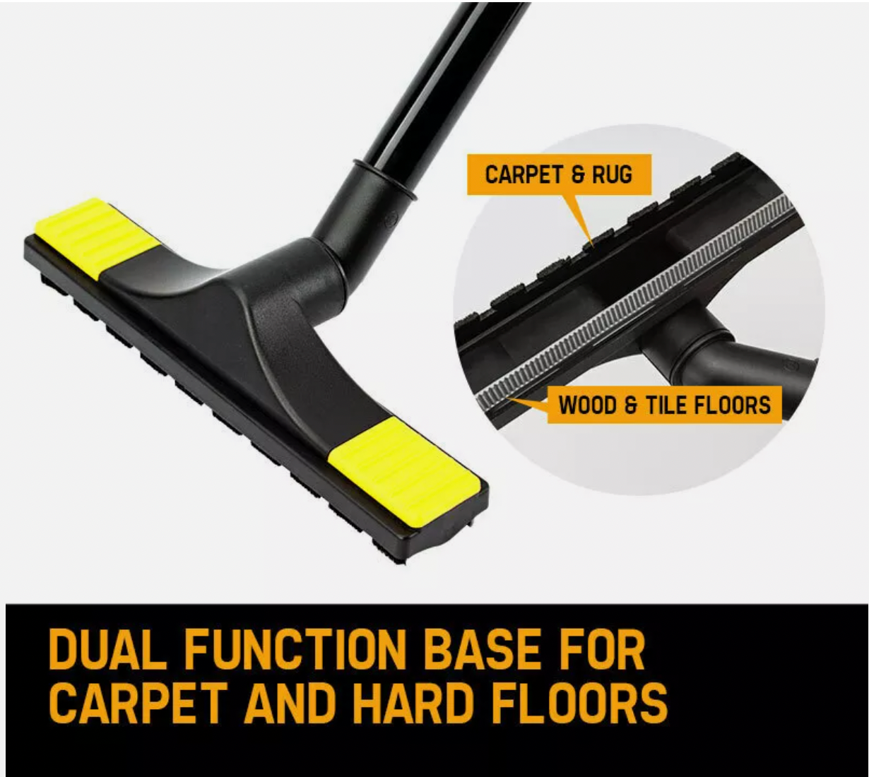 Vacuum cleaner nozzle attachments for carpets and hard floors