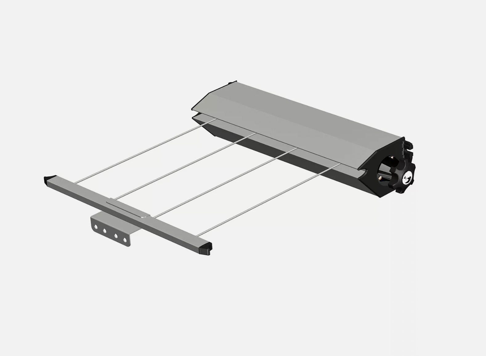 Compact Retractable Clothesline with mounting brackets