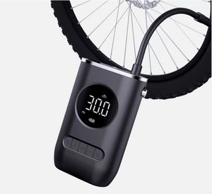 Compact cordless air pump with neck strap and digital LCD screen image 2 