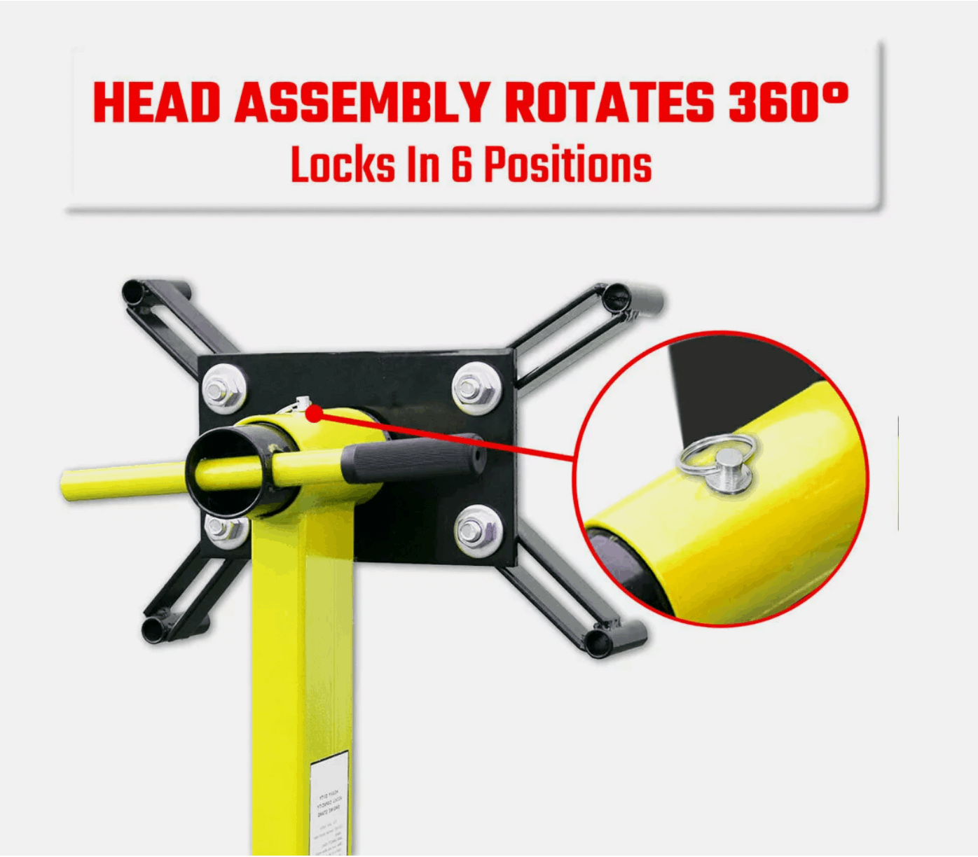 Engine stand head with adjustable mounting brackets