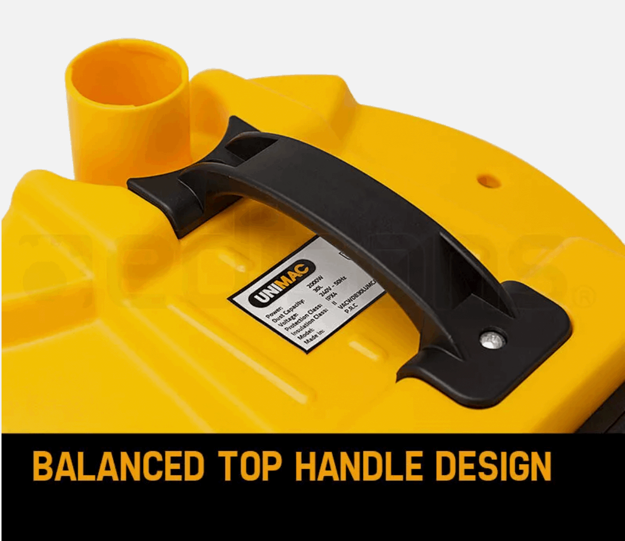 Vacuum cleaner top handle and lid design for easy carrying