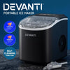 Black Devanti ice maker machine with LED control panel for home use.